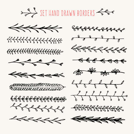 Set hand drawn line border.のイラスト素材