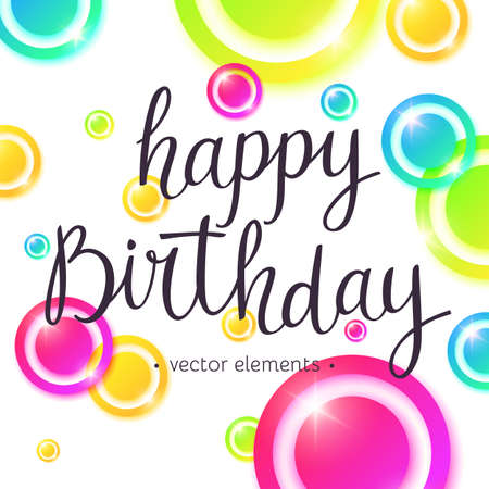 Modern hand drawn lettering Happy Birthday.のイラスト素材