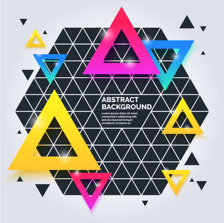 Modern abstract geometric kaleidoscope background. Vector template for text page for the presentation.のイラスト素材