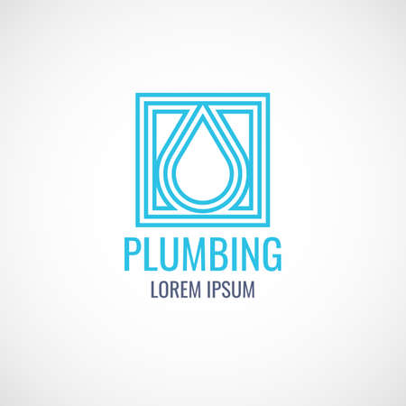 Logo, plumbing service. Signs replacement and repair of pipelines in the house.のイラスト素材