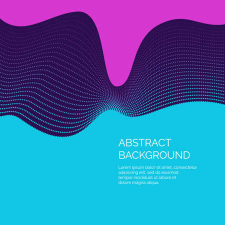 Vector abstract background with a dynamic waves and particles. Illustration suitable for motion design.のイラスト素材