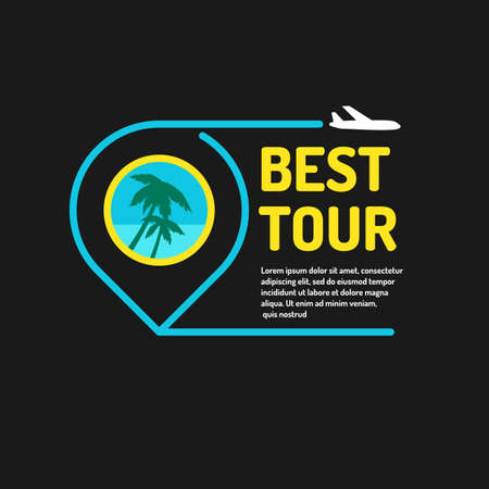 Vector illustration for advertising the best of the tour. Travel by plane to the palmsのイラスト素材