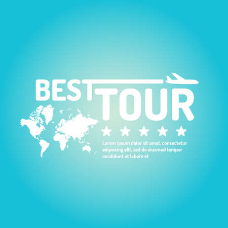 Vector illustration for advertising the best of the tour. Travel by planeのイラスト素材