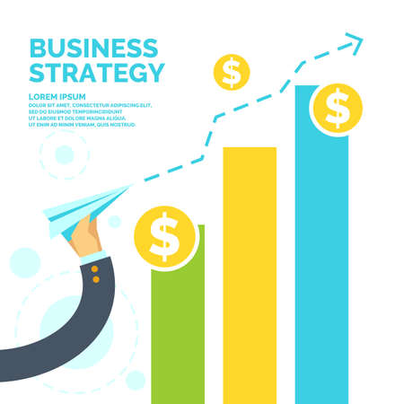 Infographics and poster for business strategy. Vivid template for your presentation.のイラスト素材