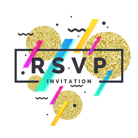 RSVP. Invitation template for the event. Vector illustrationのイラスト素材