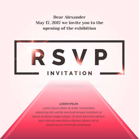 RSVP. Invitation template for the event. Vector illustrationのイラスト素材