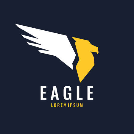 Modern logo of an eagle isolated in a flat style for the corporate identity of the companyのイラスト素材