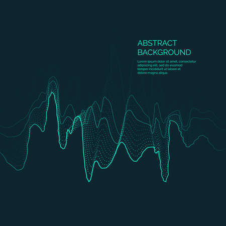 Vector abstract background with a colored dynamic waves, line and particles. Illustration suitable for designのイラスト素材