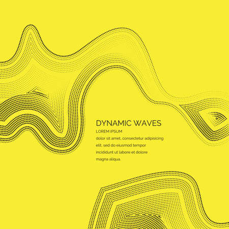 Vector abstract background with a colored dynamic waves, line and particles. Illustration suitable for designのイラスト素材