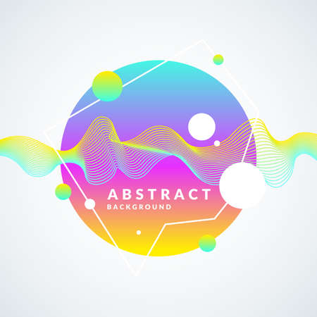 Bright abstract background with a dynamic waves, splash and around in a minimalist style. Vector illustration for website designのイラスト素材