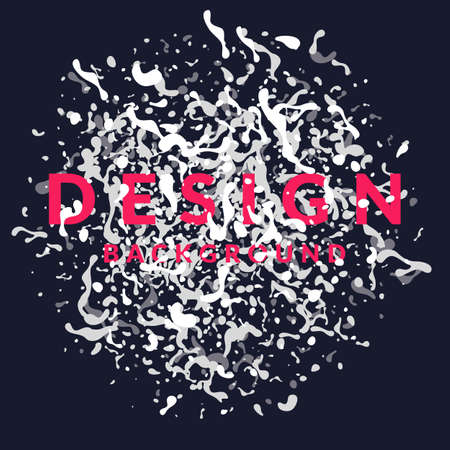 Bright abstract background with explosion of white splashes and word design. Vector illustration in flat minimalistic styleのイラスト素材