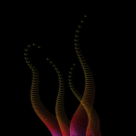 Vector abstract background with a colored dynamic waves, tubes and particles. Illustration suitable...