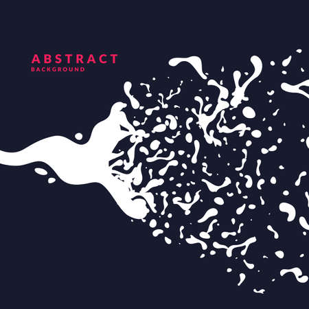 Bright abstract background with explosion of white splashes. Vector illustration in flat minimalistic styleのイラスト素材