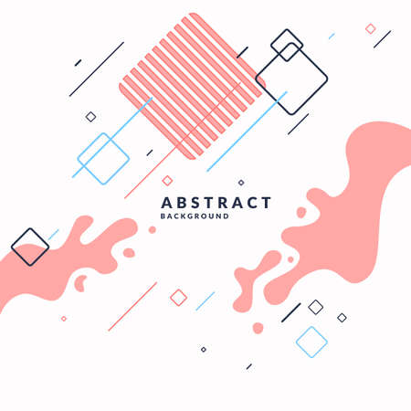 Trendy abstract background. Composition of geometric shapes and splash. Vector illustrationのイラスト素材