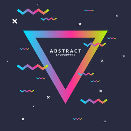 Trendy abstract art geometric background with flat, minimalistic Memphis style. Vector poster with elements for designのイラスト素材