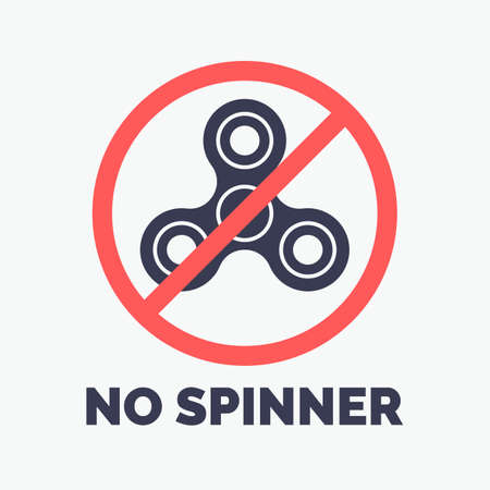 A poster and a sign prohibiting the use of spinner. Vector illustration.のイラスト素材
