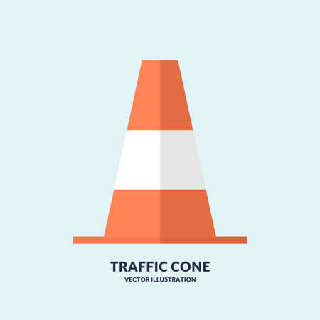 Flat Traffic cone isolated on light background. Vector illustration.のイラスト素材