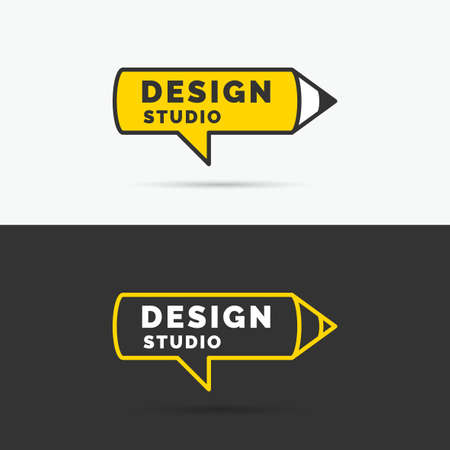 Conceptual logo and label Design studio modern vector graphics.のイラスト素材