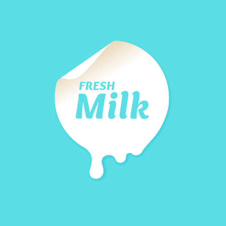 The original concept poster to advertise milk. Vector sticker.のイラスト素材