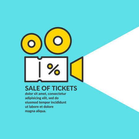 Linear poster Sale of tickets. Modern vector graphicsのイラスト素材