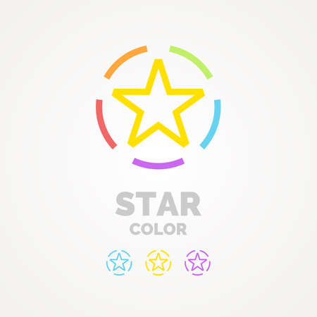 A colored star on a white background, the sign and emblem. Vector illustration.のイラスト素材