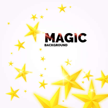 Bright vector poster and background with yellow stars. A template to place textのイラスト素材