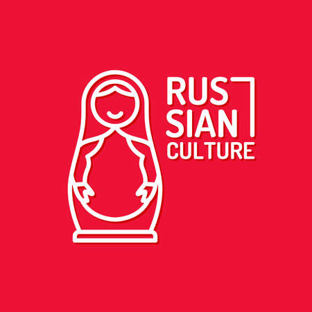 Poster of a Russian culture, isolated images of objects of national identity vector illustration.のイラスト素材