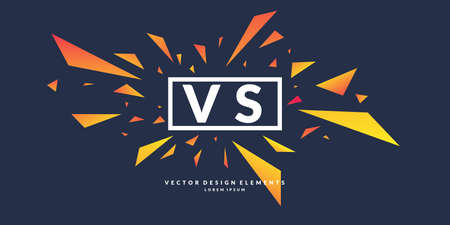 Bright poster symbols of confrontation VS, can be the same logo. Vector illustration on a color...