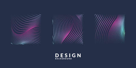 Vector abstract background with a colored dynamic waves, line and particles. Illustration suitable for designのイラスト素材