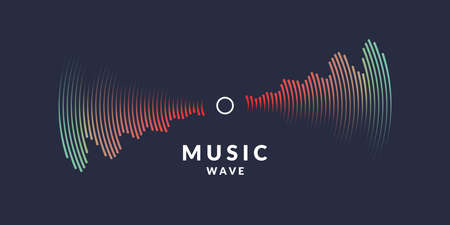 Vector illustration of music wave in the form of the equalizer on dark backgroundのイラスト素材