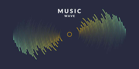 Vector illustration of music wave in the form of the equalizer on dark backgroundのイラスト素材