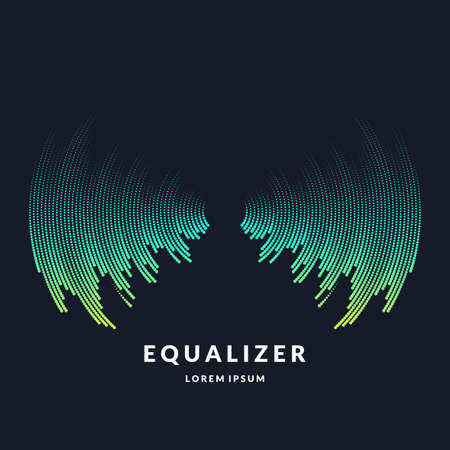 Vector illustration of music wave in the form of the equalizer on dark backgroundのイラスト素材