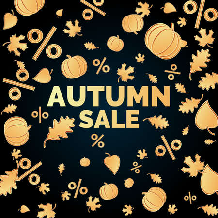 Linear Autumn sale banner.のイラスト素材