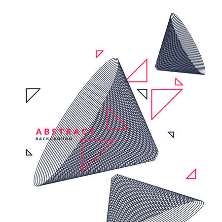 Abstract background with dynamic linear waves. Vector illustration in flat minimalistic style