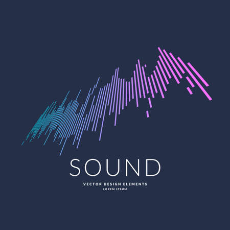 Illustration of music wave in the form of the equalizer on dark backgroundのイラスト素材