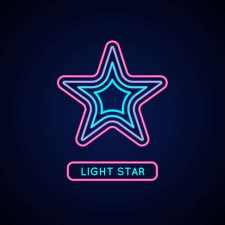 Vector illustration Star in neon style suitable for website design and advertisingのイラスト素材