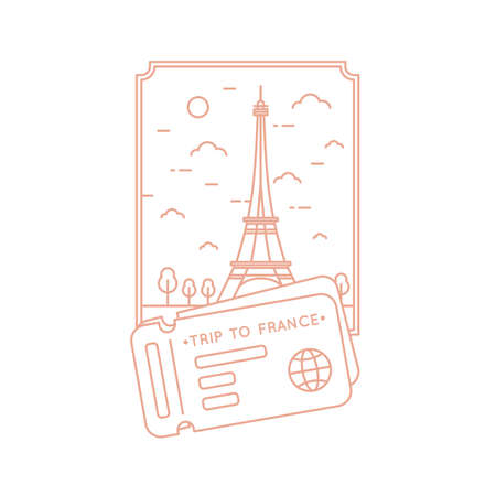 Vector illustration of a journey through France.のイラスト素材