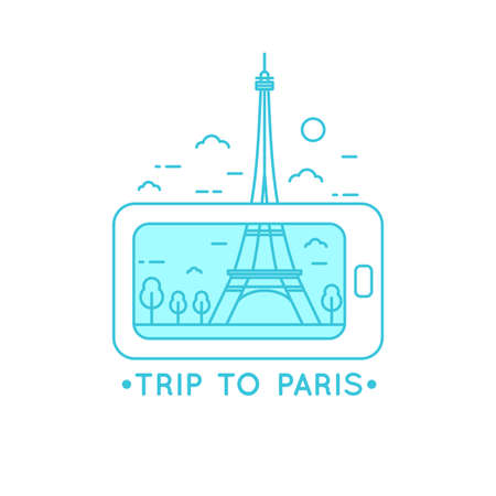 Vector illustration of a journey through France.のイラスト素材