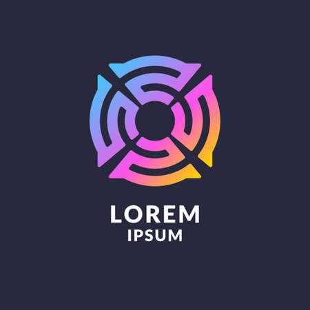 Modern abstract geometric logo. Vector color sign.のイラスト素材