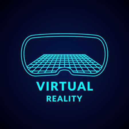 Virtual Reality and new technologies for games. Modern entertainment complex. Vector illustration.のイラスト素材