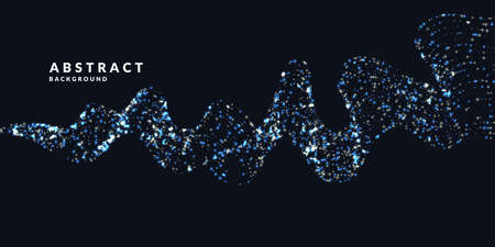 Vector abstract background with a colored dynamic particles. Vector Illustration waveform.のイラスト素材