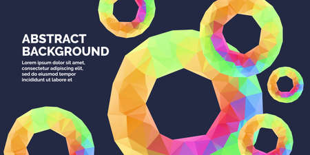 Abstract polygonal object in the background. Low poly design. Vector illustrationのイラスト素材