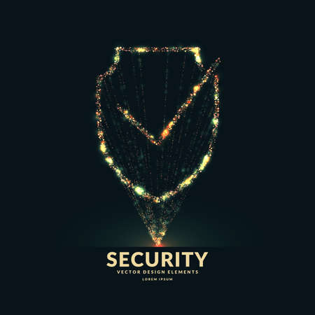 The shield a symbol of security and reliability. Vector illustration.のイラスト素材