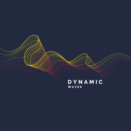 Vector abstract background with a colored dynamic waves, line and particles. Illustration suitable...