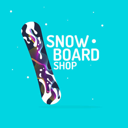 Snowboards shop design illustration.のイラスト素材