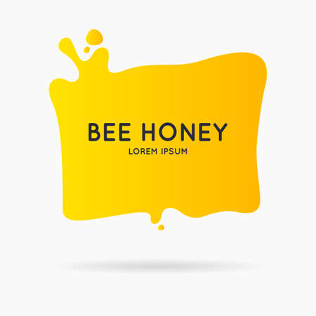 The template for the products of the apiary. Stylish vector poster for bee honey.のイラスト素材