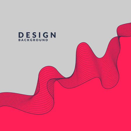 Abstract geometric background with dynamic particles and waves. Vector illustration template for design.のイラスト素材
