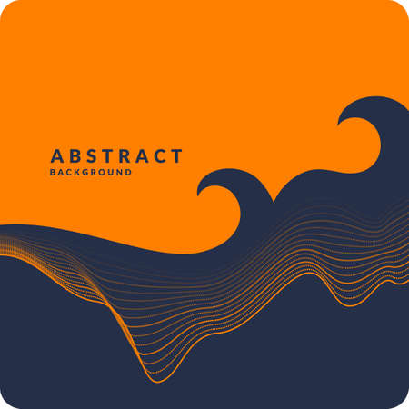 Abstract geometric background with dynamic particles and waves. Vector illustration template for design.のイラスト素材