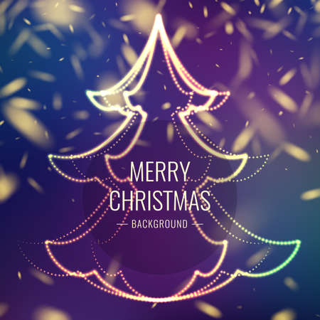 Merry Christmas. Bright poster with an inscription and a snowfall background. Vector illustrationのイラスト素材