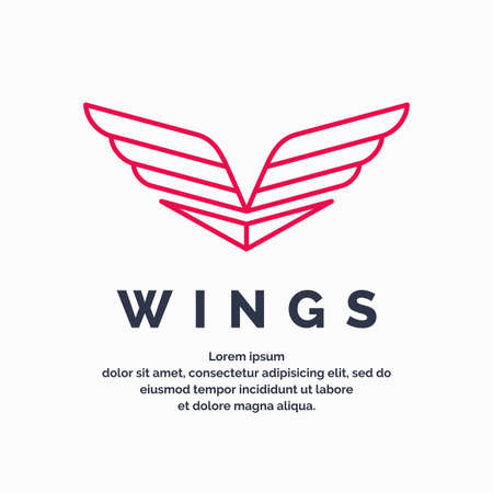 Modern wings logo. Vector illustration on a white background for advertisingのイラスト素材